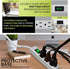 Go Green Power Inc. 2.5ft 3-Outlet Power Strip - Compact, Durable, Ideal for Travel & Home Use with Right-Angled Plug and Circuit Breaker - GG-130...
