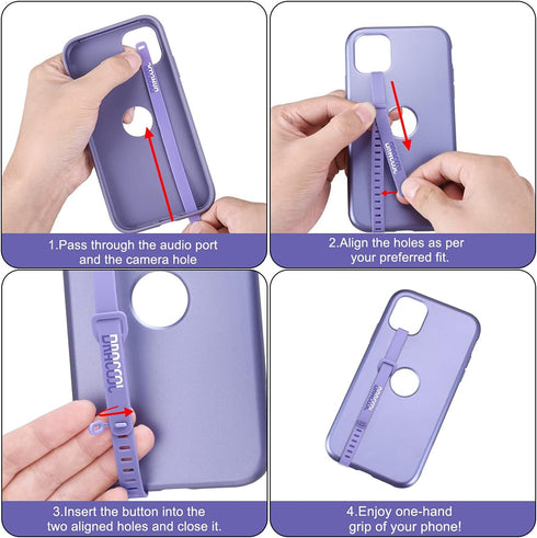 2 PCS Silicone Phone Strap Cell Phone Grip Loop Elastic Stretching Band Hand Finger Holder Secure Slim Universal for Galaxy & iPhone Case Most Sma...