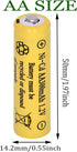 16 Packs AA 300mAh Ni-CD 1.2V Rechargeable Batteries for Outdoor Solar Lights, String Lights, Pathway Lights...