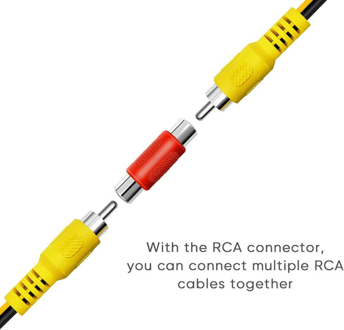 Pixelman 19Ft Backup Camera RCA Plug Video Extension Cable,Pure Copper Double-Shielded Car Rear Reverse Cam Cord,Auto Monitor Back Up AV Wire,Yell...