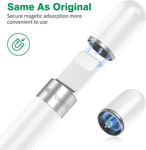 iMangoo 2 Pack Lightning Charging Cable Adapters for Apple Pencil 1st Generation Magnetic Replacement Cap Silicone Protective Cap Holder for iPad ...