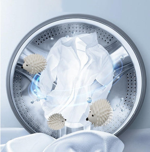 2pcs Silicone Hedgehog Laundry Balls, Anti-tangling and Stain-Removing Laundry Balls for Household and School Washing Machines...