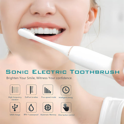 2024 Upgraded Ultrasonic Toothbrushes for Adult and Kids, Sonic Electric Toothbrush with 8 Brush Heads, 42,000 VPM, 6 Cleaning Modes, 2 Min Smart ...