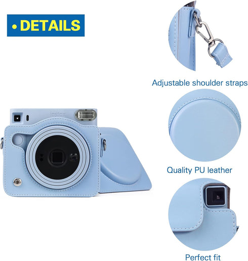 Rieibi Square SQ1 Case, Protective Case for Fujifilm Instax Square SQ1 Instant Camera, PU Leather Compact Cover with Adjustable Shoulder Strap...