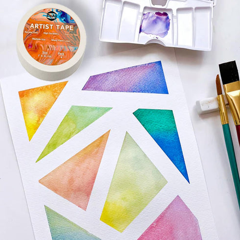 4 Pack White Artist Tape - Art Masking Tape for Watercolor Paper, Canvas Acrylic Painting, Curves, Framing, Paint, Gouache, Console - Acid Free Dr...