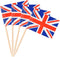 100 Pack British Flag Toothpicks Union Jack Cupcake Topper Picks for Birthday Party Cake Decorations...