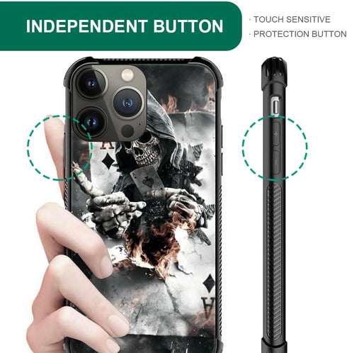 CARLOCA Compatible with iPhone 15 Pro Max Case,Skull Poker iPhone 15 Pro Max Cases Graphic Design Shockproof Anti-Scratch Drop Protection Case...