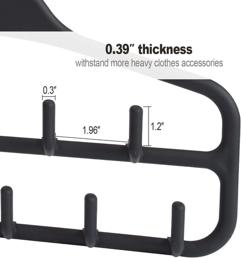 ELONG HOME Belt Hanger, Tie Rack for Closet, Sturdy Belt Organizer with 360 Degree Swivel, 11 Large Sturdy Belt Hooks, Non Slip Rubberized Belt Ra...