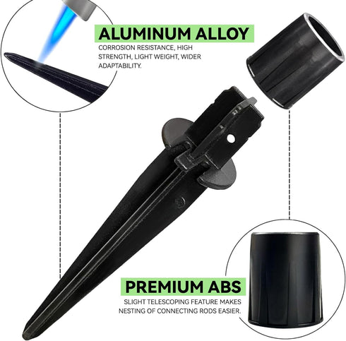 10 Pack Metal Replacement Stakes for Solar Lights Outdoor, 0.78" x 5.35" Solar Pathway Lights Spike Replacer, Outdoor Ground Stakes for Garden Lig...