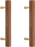Semetall 4Pcs Wood Cabinet Pulls,3.78" Hole Center Cabinet Pulls,Wooden Handles for Dresser Drawers,Cabinets,Kitchen,Wardrobe...