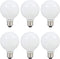 SYLVANIA LED TruWave Natural Series Globe Light Bulb, 60W Daylight Medium Base, Dimmable, Frosted - 6 Pack...