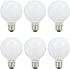 SYLVANIA LED TruWave Natural Series Globe Light Bulb, 60W Daylight Medium Base, Dimmable, Frosted - 6 Pack...
