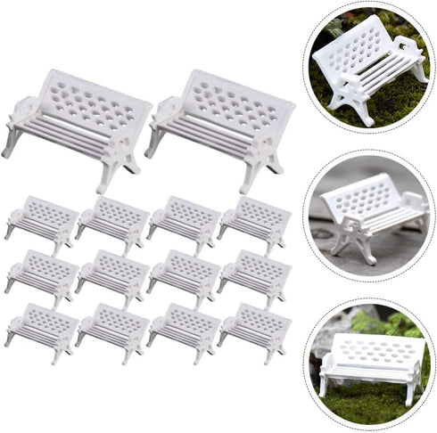 NUOBESTY Household Gadgets Home Decor Home Decor 15Pcs Mini House Bench Model Miniature Bench Doll Furniture Model Decor Decoraciones Para Salas D...