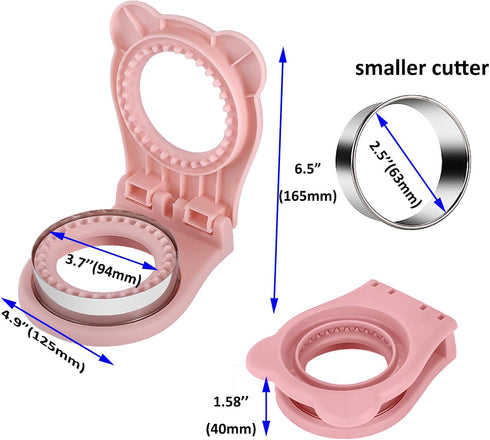 Sandwich Cutter and Sealer, Decruster Sandwich Maker for kids lunch Uncrustable Sandwich Maker?Easy for School Lunchbox and Bento Box (Pink)...