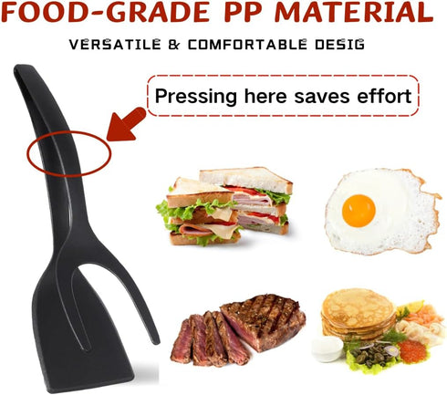 Egg Flipper Spatula Tongs - 2 in 1 Grip and Flip Spatula, Egg Flipper Spatula for Kitchen Use, Multi-purpose Non-Stick Kitchen Gadgets for Pancake...