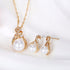 17IF Pearl Flower Earrings Necklace Gold Jewelry Sets For Women Bride Bridesmaids Wedding Party Prom, Dainty Mother Day Jewelry Gifts...
