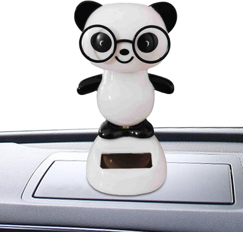 Black and White Solar Dancing Panda Bear Tiger - Shaking Dancing, Car Dashboard Ornament, Dancing Animal Figurine for Car Interior Home Desk Decor...
