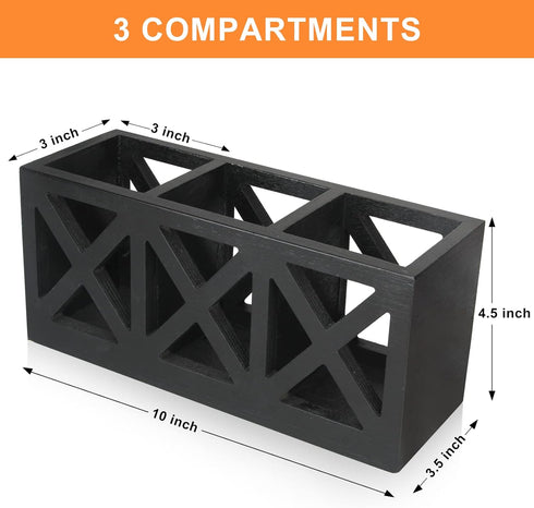 Ayiaren Wooden Silverware Holder Flatware Utensil Caddy Cutlery Holder Wood Silverware Organizer Bin Storage Containers for Kitchen Countertop, Fo...