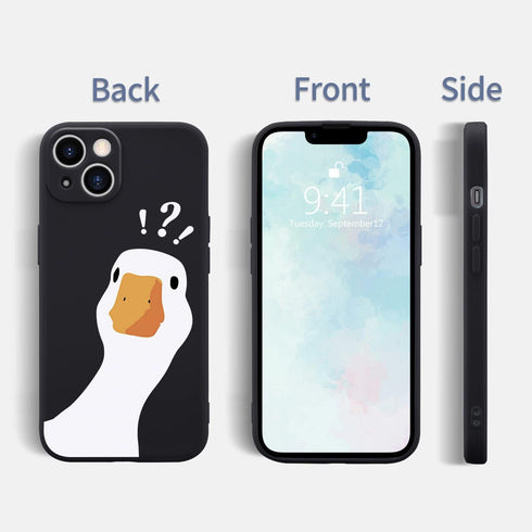 Funny Goose Phone Case for iPhone 11 Silly Duck Case Cover Liquid Silicone Soft Gel Rubber Anti-Scratch Durable Girly Women Phone Case Microfiber ...