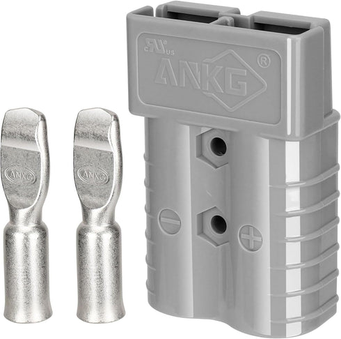 1 Set 350 Amp 600 Volt 2/0 AWG Battery Power Connector (2/0AWG Contact?Gray Housing) (Gray)...