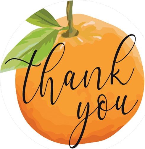 Little Cutie Baby Shower Thank You Stickers – 40 Count Orange Theme Labels for Baby Shower or Gender Reveal Party Favors, Envelopes, and Treat Bag...