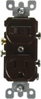 Leviton 5225 15 Amp, 120 Volt, Duplex Style Combination Single Pole Switch/Receptacle Grounding, Brown......
