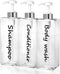 21oz Shampoo Dispenser - Refillable Shampoo and Conditioner Bottles (Clear, Set of 3) - Modern Shampoo Bottles for Shower Soap - Empty Shampoo Con...