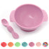 PrimaStella Unbreakable Silicone Non-Slip Bowl and Chew Spoon Set for Babies and Toddlers (Purple)...