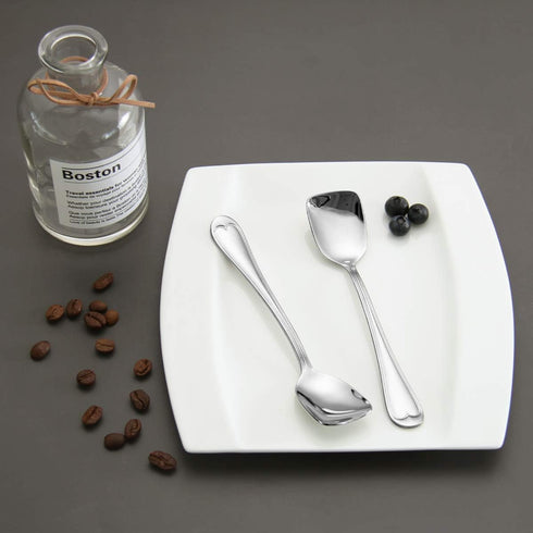 Ice Cream Spoons 18/10 Stainless Steel Dessert Spoon 4 Pcs, Shovel Spoons, 6.0 Inches, Dishwasher Safe...