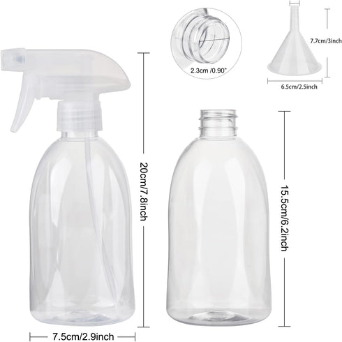 Empty White Plastic Spray Bottles 13.5oz/400ml Adjustable Nozzle Mist/Stream Water Spray Bottle Heavy Duty Spraying Bottles Plant Mister Spray Bot...