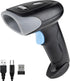 Wireless Barcode Scanner 1D QR Scanner Wireless Handheld Laser Bar Code Reader 3-in-1 with Bluetooth & 2.4G Wireless & USB Wired Works with iPad, ...