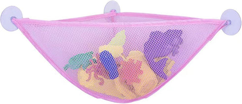 DYT Pink Bath Toy Organizer with 3 Strong Suction Cups Mounted Bath/Shower Caddy Storage Solution Bath Toy Storage Net & Bathroom Corner Shower Ca...