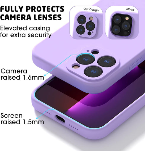 ABITKU Silicone Compatible with iPhone 13 Pro Case 6.1 inch 2021, with Camera Protection, Liquid Silicone Gel Rubber Full Coverage Phone Case with...