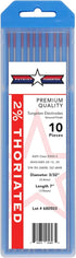 2% Thoriated TIG Welding Tungsten Electrodes 3/32” x7” 10-Pack...