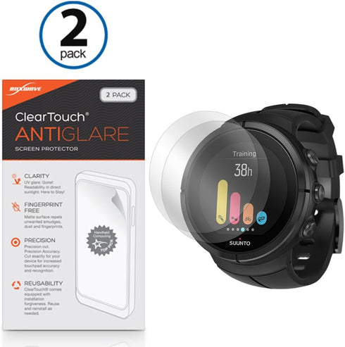 BoxWave Screen Protector Compatible with Suunto Spartan - ClearTouch Anti-Glare (2-Pack), Anti-Fingerprint Matte Film Skin...