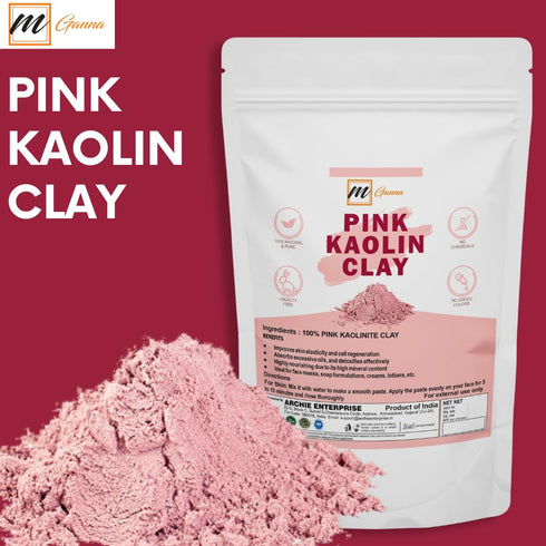 100% Natural Rose Clay/Pink Kaolin Clay Powder for Skin Tightening, Facial Masks, Creams, Face Masks, and Soap Making 0.5Lbs...