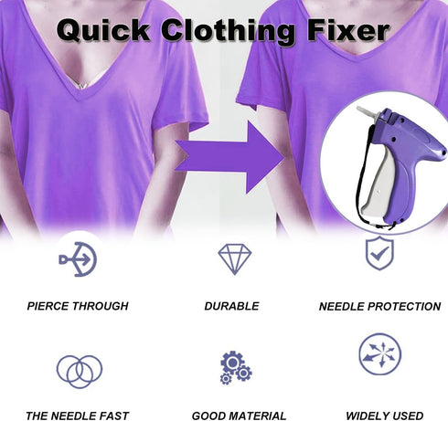 Quick Clothing Fixer,Quilt Tacking Gun, Mini Stitchy Gun,Mini Stitch Hemming Gun for Clothes,Instant Button Garment Connector?Purple?......