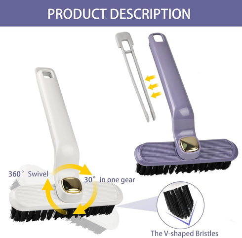 Detail Cleaning Brush Hard Bristle Crevice Cleaning Brush: Rotating Crevice Cleaning Brush, Bristled Crevice Cleaning Brush, Crevice Brush for Cle...