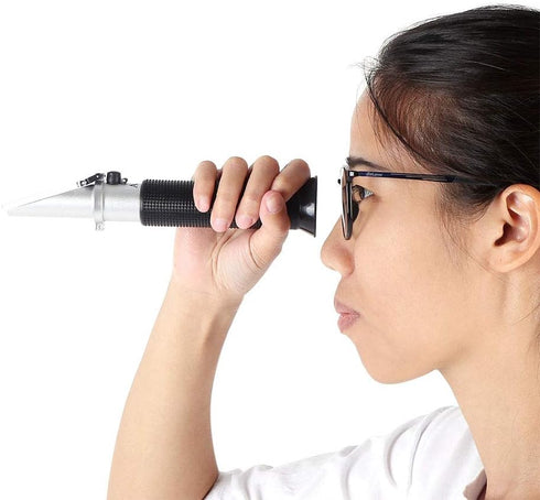Wine Hand Held Refractometer, 0~80% Portable Alcohol Refractometer, Alcohol Meter Refractometer, for Winemaking Homebrew kit, 30 x 40 x 205 mm...