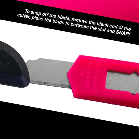 5 Bulk Small Neon Pink Utility Knife Box Cutters Snap Off Blade (9MM)...