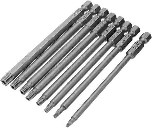 Mesee 8Pcs Magnetic Torx Head Screwdriver Bits with 1/4 Inch Shank, T8-T40 S2 Steel Star Torx Screwdriver Bit Set for Woodworking Home Repairing T...