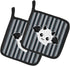 Caroline's Treasures BB6964PTHD Halloween Ghost Bat Pair of Pot Holders Kitchen Heat Resistant Pot Holders Sets Oven Hot Pads for Cooking Baking B...