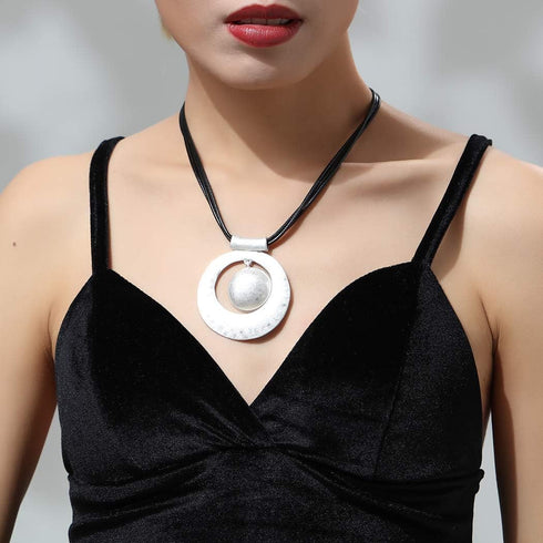 Trendy Black Leather Chokers Necklaces Chain Necklace for Women Jewelry...