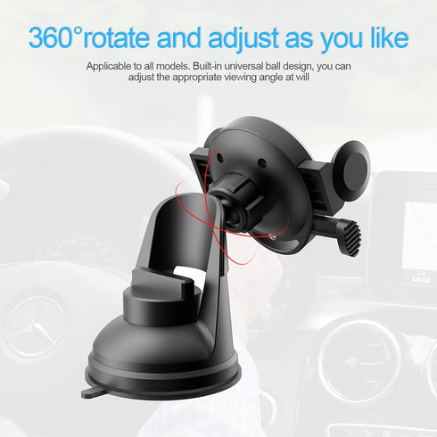 Car Phone Mount, 360°Adjustable Car Phone Holder with Enhanced Suction Cup for Dashboard Windshield, Compatible with iPhone 11/11 Pro/Pro Max/12/1...
