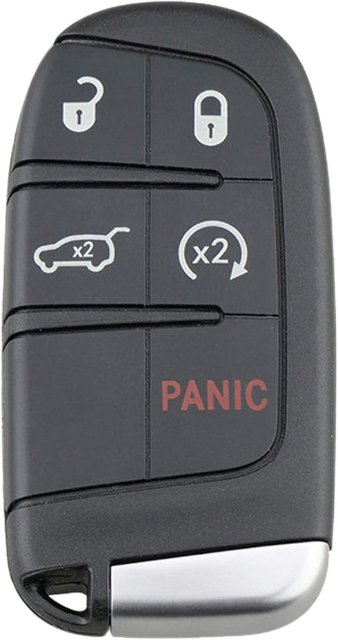 5 Buttons Remote Smart Key Fob Shell Case Fit for Jeep Grand Cherokee Dodge Challenger Charger Dart Durango Journey Chrysler 300 Keyless Entry Rep...