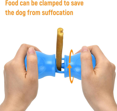 2024 Upgraded Bully Stick Holder for Dogs, Dog Treat Chew Holder, Fits All Dog Sizes?Security Hold Device, Small/Blue....