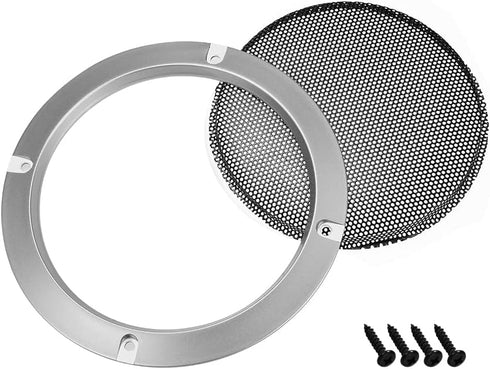 uxcell 4pcs 4" Speaker Grill Mesh Decorative Circle Woofer Guard Protector Cover Accessories Silver...