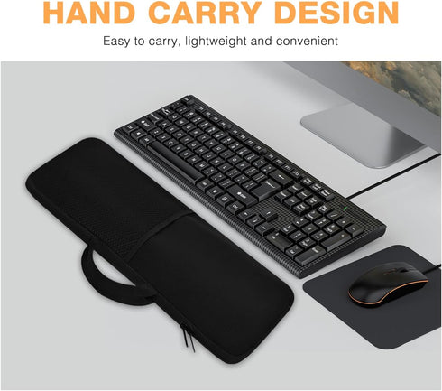 Wireless Keyboard Mouse Sleeve Travel Case for Logitech MK540 Advanced -wireless Keyboard and mouse set 2.4 GHz,Mouse Storage Pouch,Soft Neoprene ...