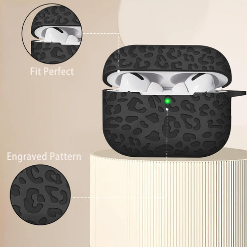 Fashion Engraving Leopard Case Compatible for Airpods Pro 2 Case Cover 2022/Airpod Pro Case Cover,Soft Silicone for Airpods Pro 2nd Generation Cas...