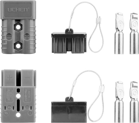 2-4 Gauge Wire Connectors, 175A Battery Quick Connect Disconnect 12V-36V Powerpole for Car Bike ATV Winches Lifts Motors More Grey 2 Pcs...